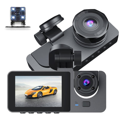 A2 Triple Lens Car Dash Camera Driving Recorder, A2 (Black)