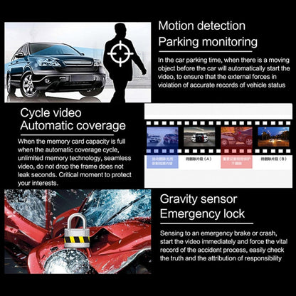 A2 Triple Lens Car Dash Camera Driving Recorder, A2 (Black)