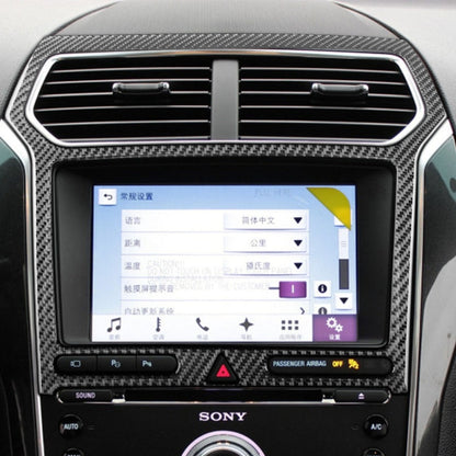 Car Carbon Fiber Navigation Panel Decorative Sticker for Ford Explorer 2016-2019, Left Drive, Navigation Panel