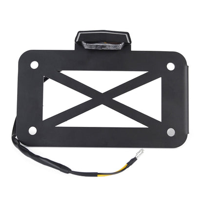 Motorcycle American Cruise Retro License Plate Holder with Light, License Plate Holder