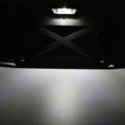 Motorcycle American Cruise Retro License Plate Holder with Light, License Plate Holder