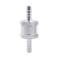 Car 6mm Aluminium Alloy Fuel Petrol One Way Non Return Check Valve, 6mm Silver