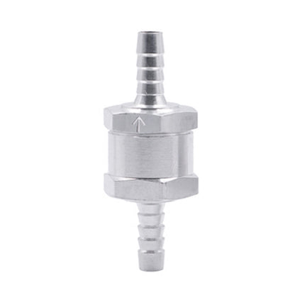 Car 6mm Aluminium Alloy Fuel Petrol One Way Non Return Check Valve, 6mm Silver