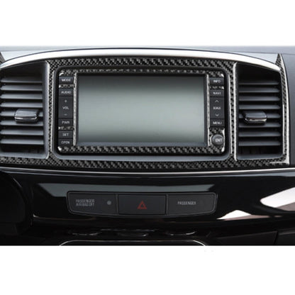 2 PCS Car Carbon Fiber Navigation System Display Decorative Sticker for Mitsubishi Lancer EVO 2008-2015, Left and Right Drive Universal, Navigation System Display