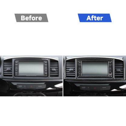 2 PCS Car Carbon Fiber Navigation System Display Decorative Sticker for Mitsubishi Lancer EVO 2008-2015, Left and Right Drive Universal, Navigation System Display