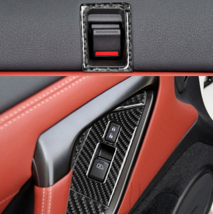 6 PCS Car Carbon Fiber Window Lift Button Door Lock Decorative Sticker for Nissan GTR R35 2008-2016, RightDrive, Window Lift Button Door Lock, Right Drive