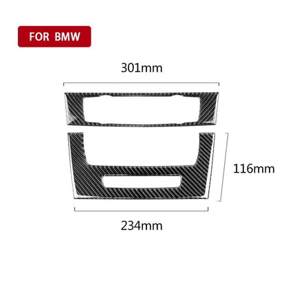 Carbon Fiber Car Central Control CD Panel Decorative Sticker for BMW E90 / E92 2005-2012, High Edition with Hole, CD Panel(High Edition with Hole)