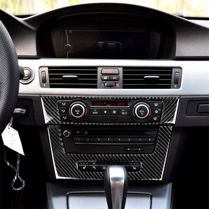 Carbon Fiber Car Central Control CD Panel Decorative Sticker for BMW E90 / E92 2005-2012, High Edition with Hole, CD Panel(High Edition with Hole)