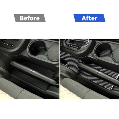 10 in 1 Car Carbon Fiber Gear Console Water Cup Holder Decorative Sticker for Jeep Wrangler JK 2007-2010, Left Drive , Gear Console Water Cup Holder