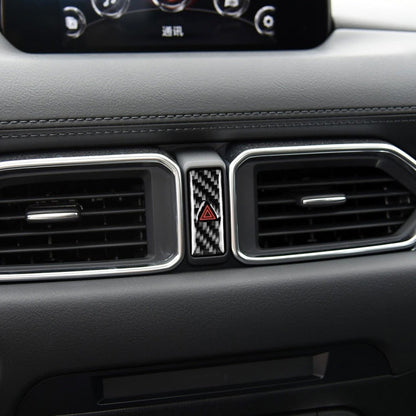 Car Carbon Fiber Warning Light Decorative Sticker for Mazda CX-5 2017-2018, Left and Right Drive Universal, Warning Light
