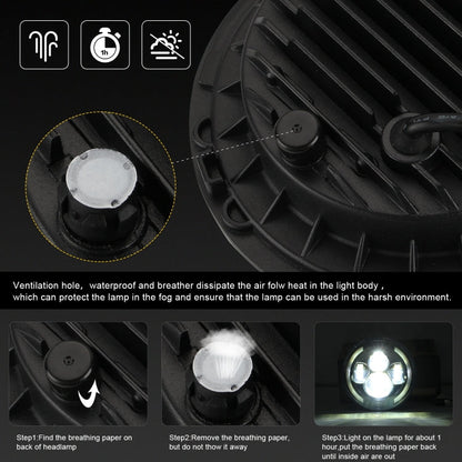 7 inch H4 / H13 DC 9V-30V 3000LM 3000K-6000K 25W Car Round Shape LED Headlight Lamps for Jeep Wrangler, with Angel Eye, For Jeep Wrangler