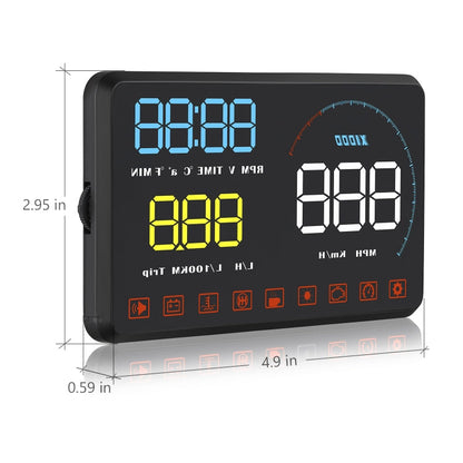 A9 5.5 inch Universal Car OBD2 HUD Vehicle-mounted Head Up Display, A9(Blue)