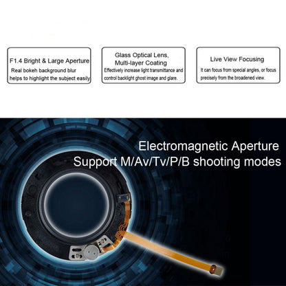 YONGNUO YN50MM F1.4C F1.4 Lens Large Aperture Auto Focus Lens for Canon, N50MM F1.4C