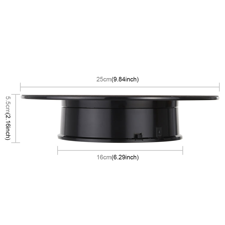 25cm 360 Degree Electric Rotating Mirror Surface Turntable Display Stand Video Shooting Props Turntable for Photography, Load 3kg, Powered by Battery, 25cm Mirror/Powered by Battery(B), 25cm Mirror/Powered by Battery(W), 25cm Mirror/Powered by Battery(WB)