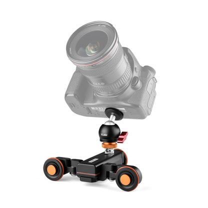 YELANGU L4X-BC Camera Wheel Dolly II Electric Track Slider 3-Wheel Video Pulley Rolling Dolly Car with Ballhead, Load: 3kg, L4X-BC