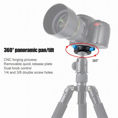 BEXIN QR-02 360 Degree Rotation Quick Release Head Camera Tripod Base Plate, QR-02 360