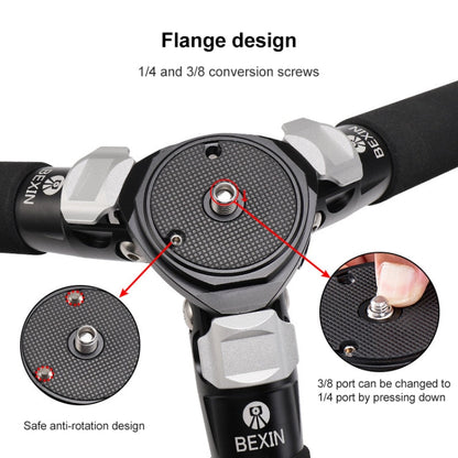 BEXIN RC294 Portable Collapsible Carbon Fiber Camera Tripod with K44 Panoramic BallHead, RC294+K44