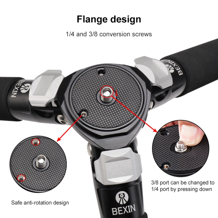BEXIN RC334 Portable Collapsible Carbon Fiber Camera Tripod, RC334