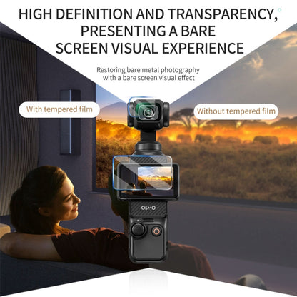 For DJI OSMO Pocket 3 STARTRC 2 in 1 Tempered Glass Lens Protector + Screen Film
