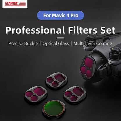For DJI Mavic 4 Pro STARTRC 4 in 1 CPL ND8 ND32 ND64 Lens Filter Kit, CPL ND8 ND32 ND64