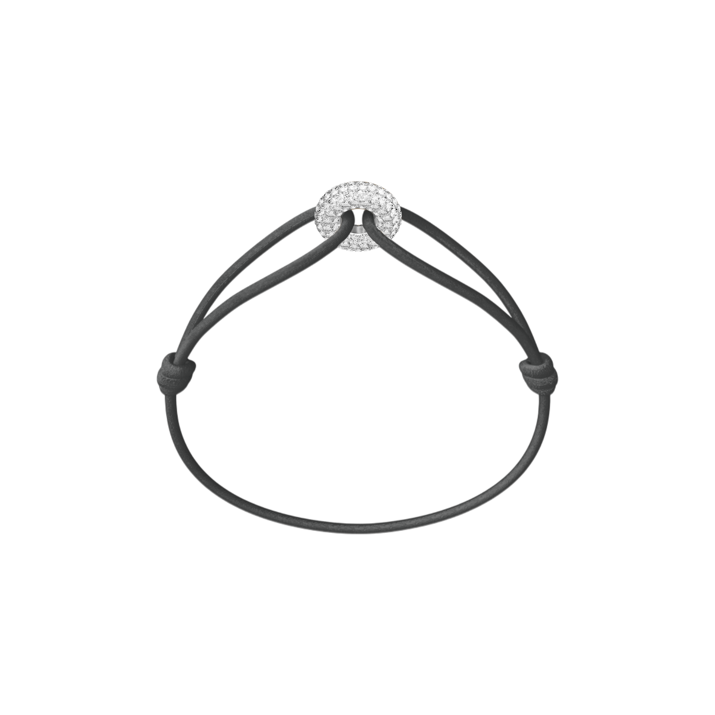 Mini Silver Soho Pavé Cord Bracelet