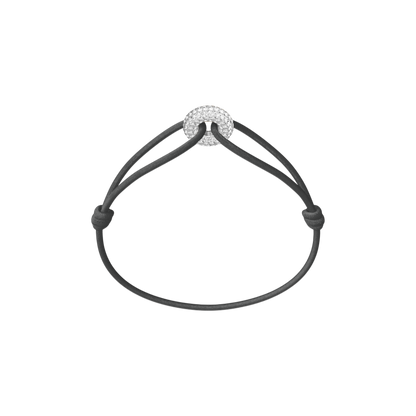 Mini Silver Soho Pavé Cord Bracelet