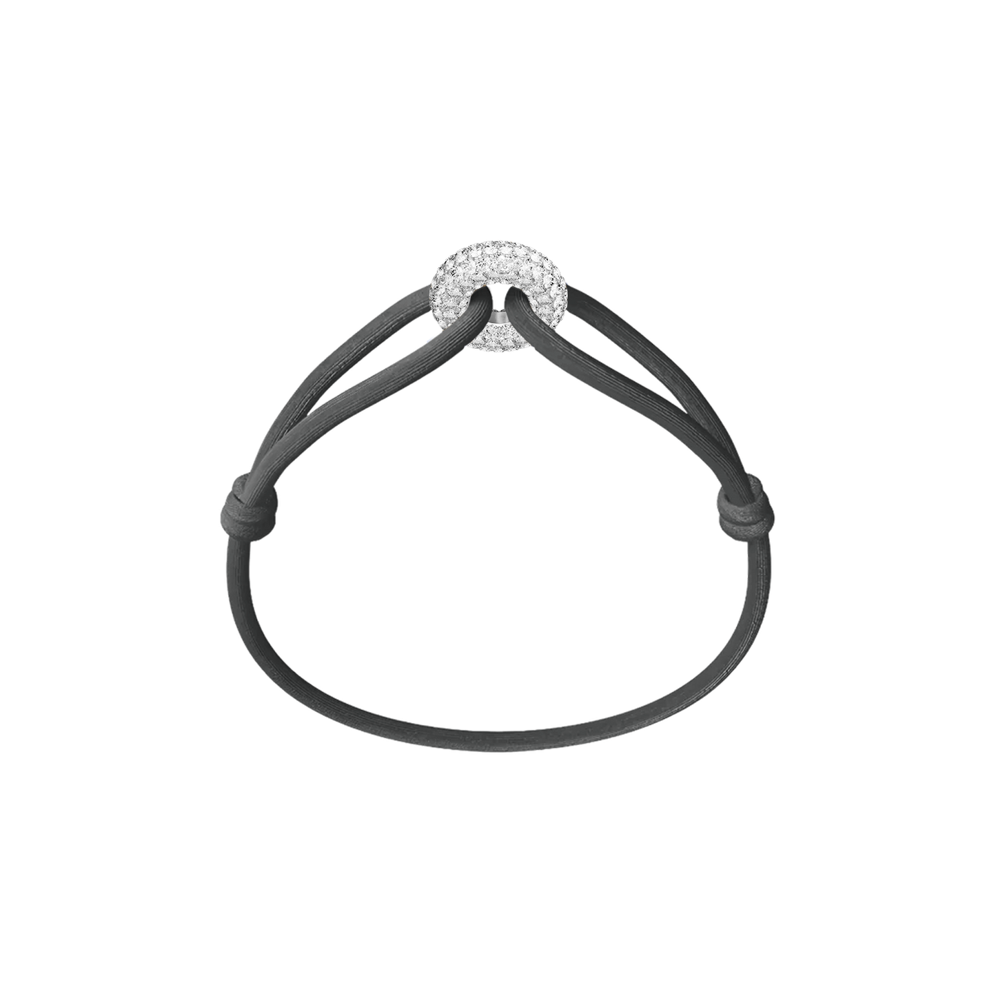 Silver Soho Pavé Cord Bracelet