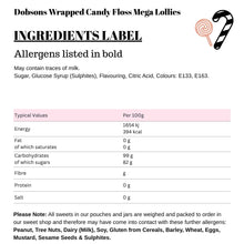 Dobsons Wrapped Candy Floss Mega Lollies