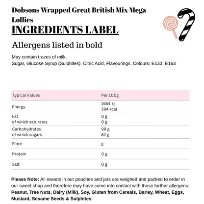 Dobsons Wrapped Great British Mix Mega Lollies
