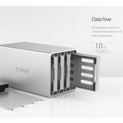ORICO Honeycomb Series WS400C3 SATA 3.5 inch 40TB USB-C / Type-C 4 Bays Aluminum Alloy HDD / SSD Enclosure, USB-C / Type-C 4 Bays