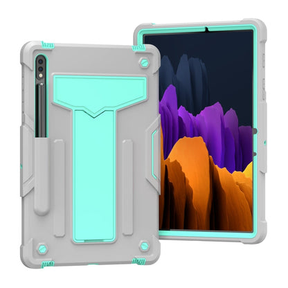 T-shaped Bracket Contrast Color Shockproof PC + Silicone Protective Case, For Samsung Galaxy Tab S8 / Galaxy Tab S7 T870 / T875, For Samsung Galaxy Tab S6 Lite P610/615