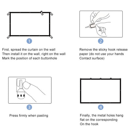 Folding Milk Silk Polyester Projector Film Curtain, 60 inch (16:9) Projection Area: 133 x 75cm, 60 inch (4:3) Projection Area: 120 x 90cm, 72 inch (16:9) Projection Area: 159 x 90cm, 72 inch (4:3) Projection Area: 146 x 110cm                           ...