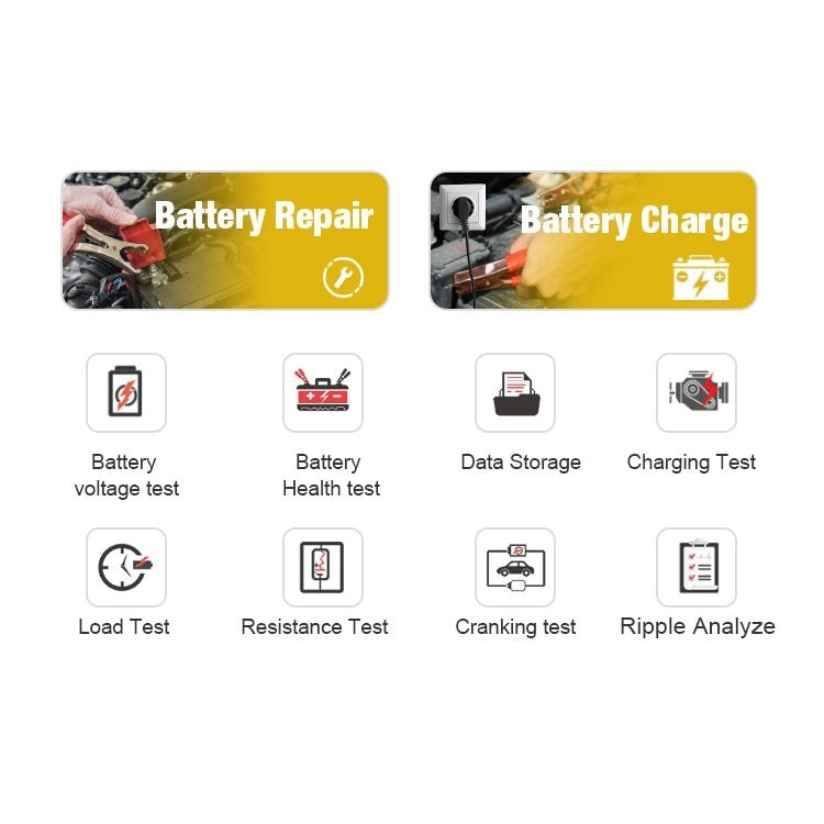 KONNWEI KW510 3 in 1 Car Battery Tester / Charger / Repairer, Support 8 Languages, KW510(EU Plug), KW510(US Plug)