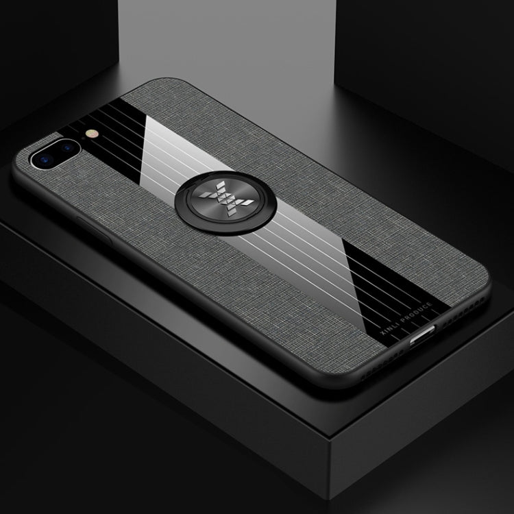XINLI Stitching Cloth Textue Shockproof TPU Protective Case with Ring Holder, For iPhone 8 / 7, For iPhone 8 Plus / 7 Plus, For iPhone X / XS, For iPhone XR