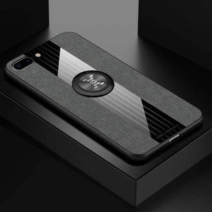 XINLI Stitching Cloth Textue Shockproof TPU Protective Case with Ring Holder, For iPhone 8 / 7, For iPhone 8 Plus / 7 Plus, For iPhone X / XS, For iPhone XR
