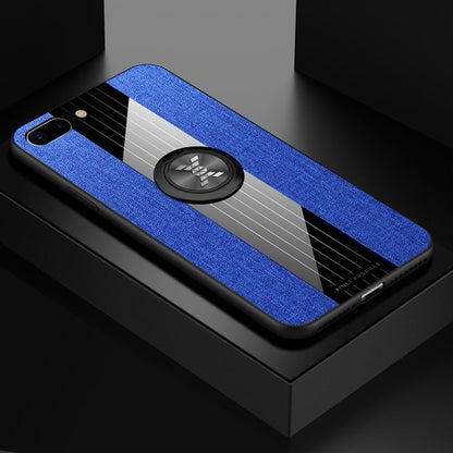 XINLI Stitching Cloth Textue Shockproof TPU Protective Case with Ring Holder, For iPhone 8 / 7, For iPhone 8 Plus / 7 Plus, For iPhone X / XS, For iPhone XR