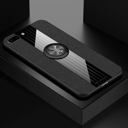 XINLI Stitching Cloth Textue Shockproof TPU Protective Case with Ring Holder, For iPhone 8 / 7, For iPhone 8 Plus / 7 Plus, For iPhone X / XS, For iPhone XR
