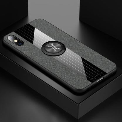 XINLI Stitching Cloth Textue Shockproof TPU Protective Case with Ring Holder, For iPhone 8 / 7, For iPhone 8 Plus / 7 Plus, For iPhone X / XS, For iPhone XR