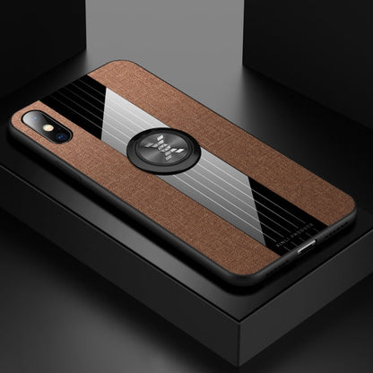 XINLI Stitching Cloth Textue Shockproof TPU Protective Case with Ring Holder, For iPhone 8 / 7, For iPhone 8 Plus / 7 Plus, For iPhone X / XS, For iPhone XR