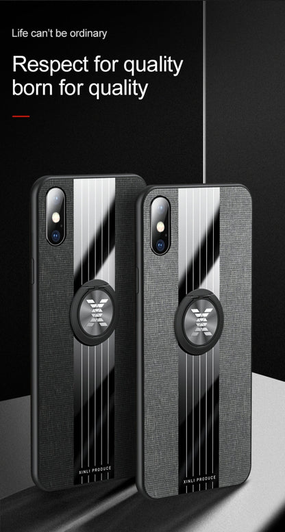 XINLI Stitching Cloth Textue Shockproof TPU Protective Case with Ring Holder, For iPhone XS Max, For iPhone 6 / 6s, For iPhone 6 Plus / 6s Plus