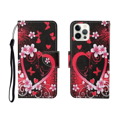 Painted Pattern Horizontal Flip Leathe Case, For iPhone 12/12 Pro