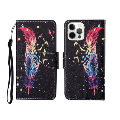 Painted Pattern Horizontal Flip Leathe Case, For iPhone 12 Pro Max