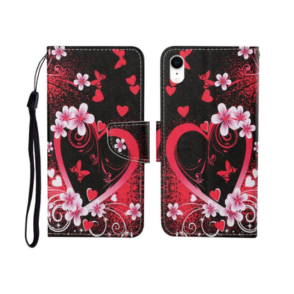 Painted Pattern Horizontal Flip Leathe Case, For iPhone XR