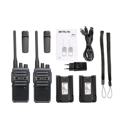 1 Pair RETEVIS RB617 PMR446 16CHS License-free Two Way Radio Handheld Walkie Talkie, EU Plug, RB617