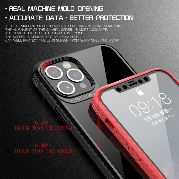 iPAKY MG Series Carbon Fiber Texture Shockproof TPU+ Transparent PC Case, For iPhone 12 / 12 Pro, For iPhone XS Max