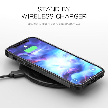 iPAKY MG Series Carbon Fiber Texture Shockproof TPU+ Transparent PC Case, For iPhone 12 / 12 Pro, For iPhone XS Max