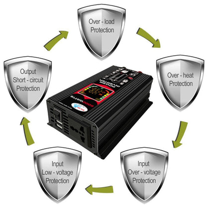 Tang III Generation 12V to 110V 6000W Car Power Inverter with LCD Display & Dual USB, 12V to 110V