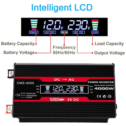 Zhizun 12V to 220V 4000W Car Power Inverter, 12V to 220V