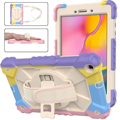 Contrast Color Robot Shockproof Silicon + PC Protective Case with Holder & Shoulder Strap, For Samsung Galaxy Tab A 8.0 (2019)T290/T295