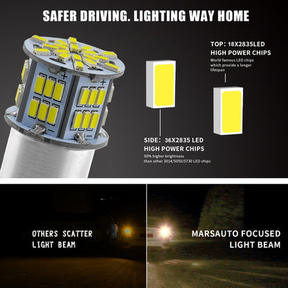 1 Pair E0052 9-14V 1156-54SMD-2835 6000K 1080LM White Light Car Decoding Turn Signal Reversing Light, E0052